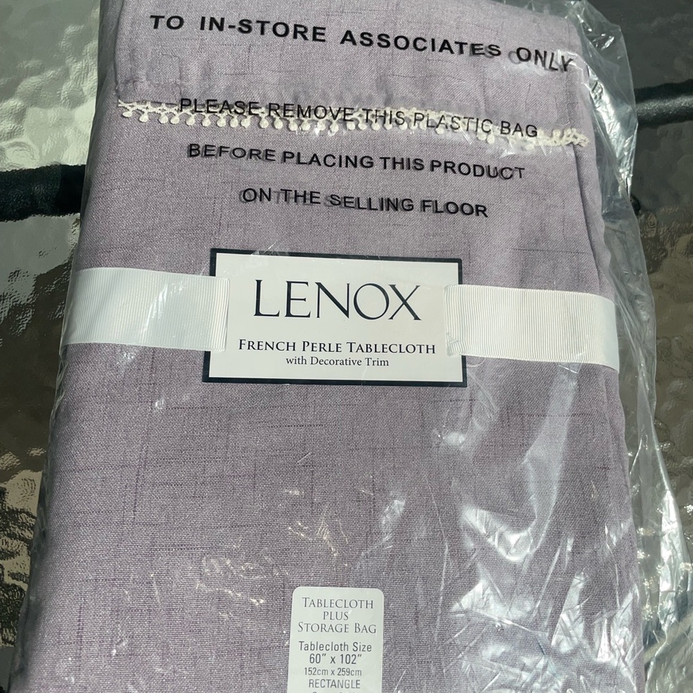 French Perle Solid Color Tablecloth, Wisteria - NWT - Picture 3 of 4